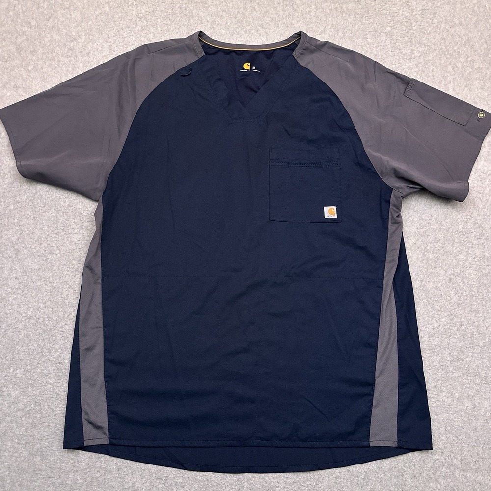Carhartt C16106 Force Modern Fit Twill Color Block Scrub Top‎ Shirt Mens Medium